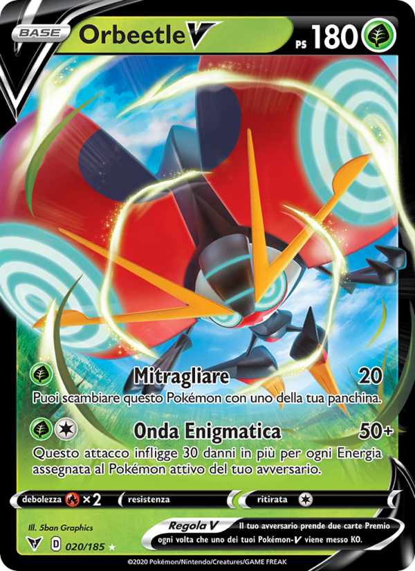 Orbeetle V 020/203 — Voltaggio Sfolgorante (Italian Pokémon TCG card)