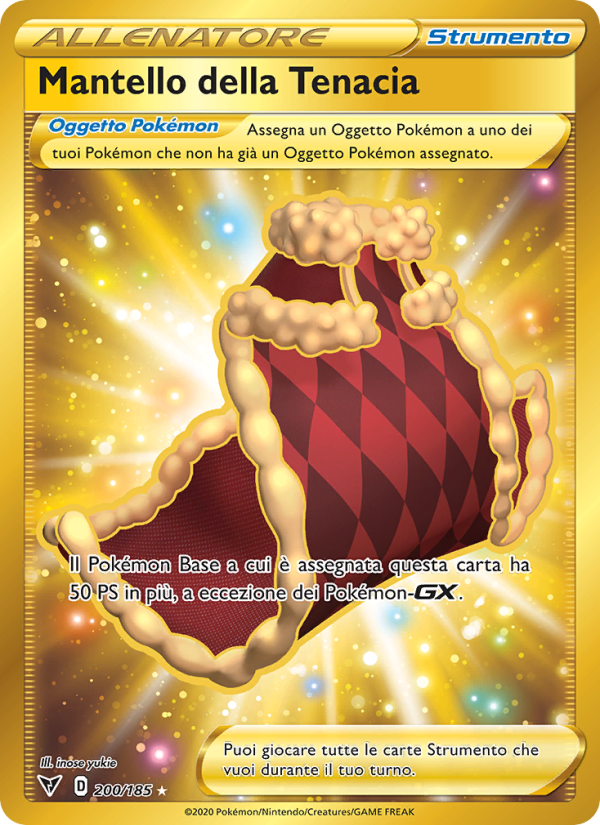 Mantello della Tenacia 200/203 — Voltaggio Sfolgorante (Italian Pokémon TCG card)