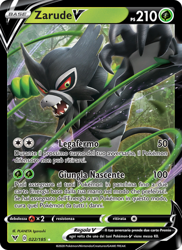 Zarude V 022/203 — Voltaggio Sfolgorante (Italian Pokémon TCG card)