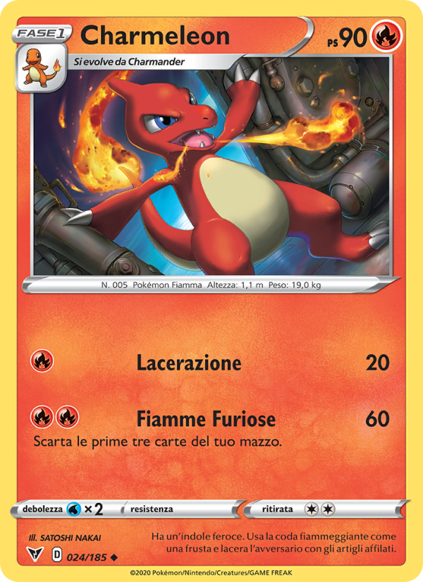 Charmeleon 024/203 — Voltaggio Sfolgorante (Italian Pokémon TCG card)