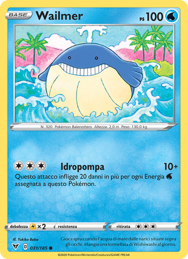 Wailmer 031/203 — Voltaggio Sfolgorante (Italian Pokémon TCG card)