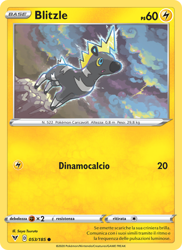 Blitzle 053/203 — Voltaggio Sfolgorante (Italian Pokémon TCG card)