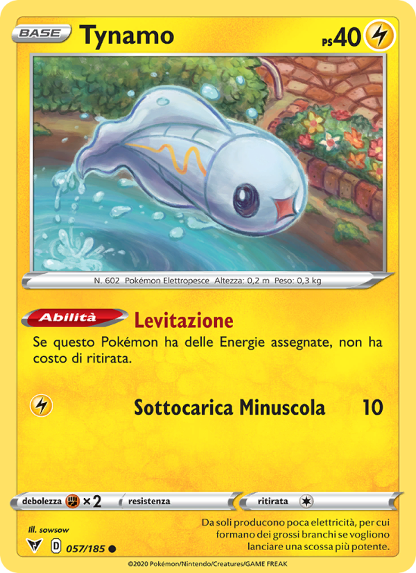 Tynamo 057/203 — Voltaggio Sfolgorante (Italian Pokémon TCG card)