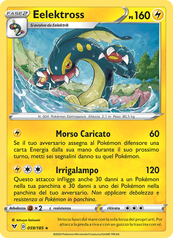 Eelektross 059/203 — Voltaggio Sfolgorante (Italian Pokémon TCG card)