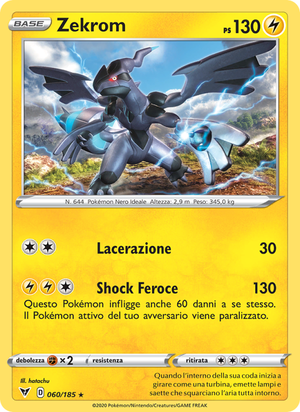 Zekrom 060/203 — Voltaggio Sfolgorante (Italian Pokémon TCG card)