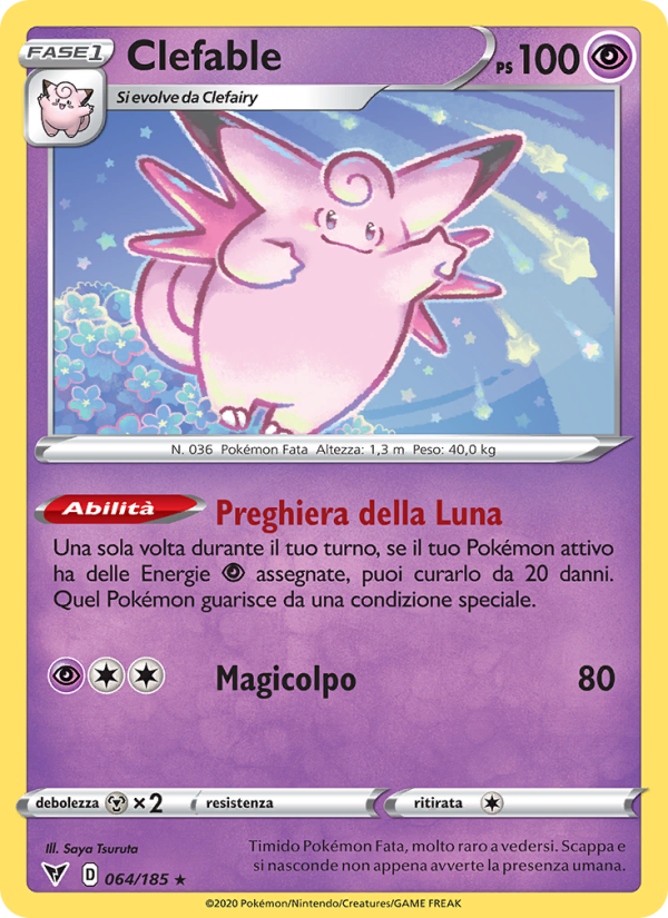 Clefable 064/203 — Voltaggio Sfolgorante (Italian Pokémon TCG card)