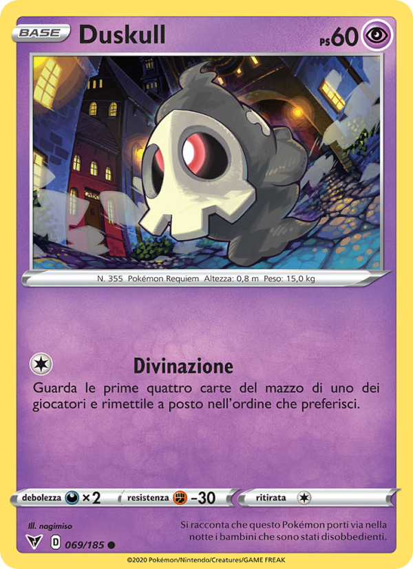 Duskull 069/203 — Voltaggio Sfolgorante (Italian Pokémon TCG card)