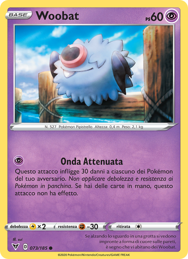 Woobat 073/203 — Voltaggio Sfolgorante (Italian Pokémon TCG card)