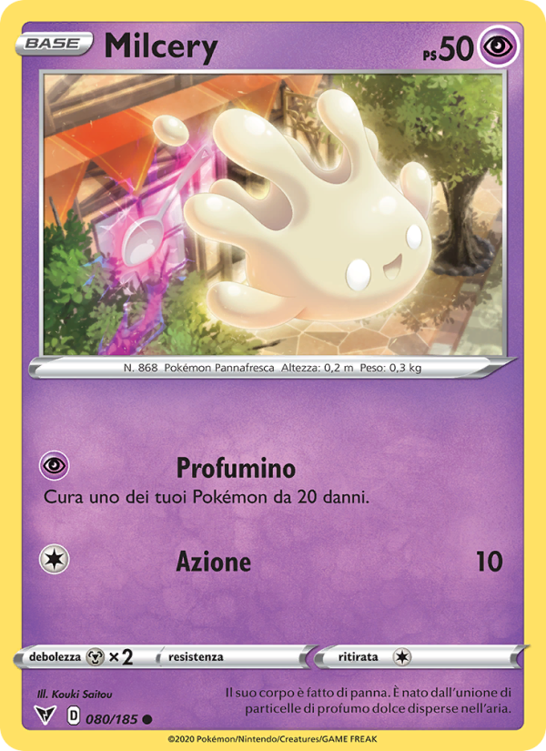 Milcery 080/203 — Voltaggio Sfolgorante (Italian Pokémon TCG card)