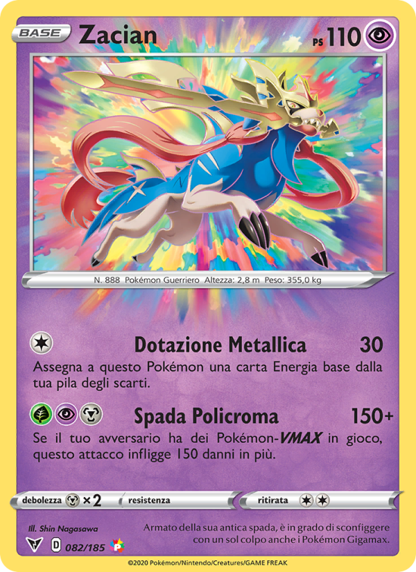 Zacian 082/203 — Voltaggio Sfolgorante (Italian Pokémon TCG card)