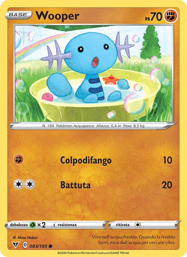 Wooper 083/203 — Voltaggio Sfolgorante (Italian Pokémon TCG card)