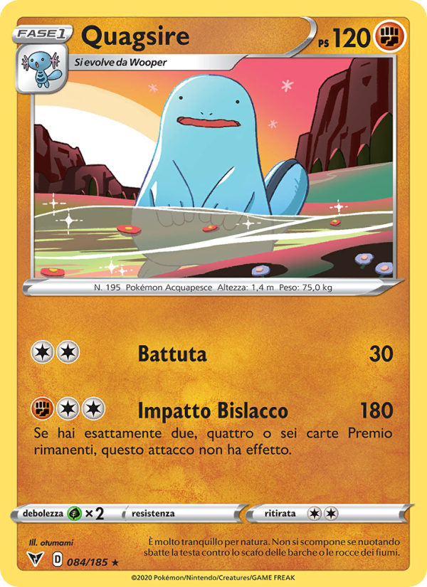 Quagsire 084/203 — Voltaggio Sfolgorante (Italian Pokémon TCG card)