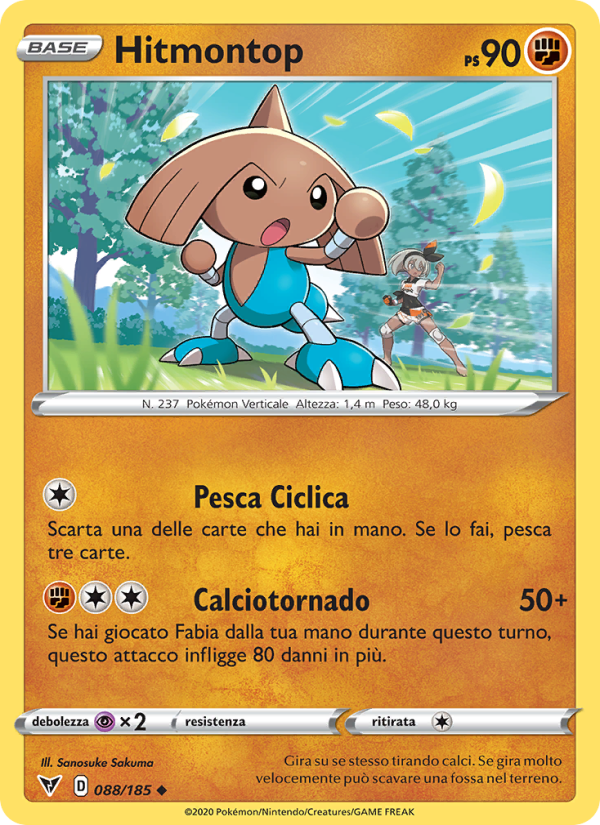 Hitmontop 088/203 — Voltaggio Sfolgorante (Italian Pokémon TCG card)