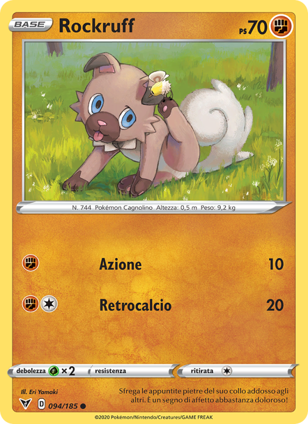 Rockruff 094/203 — Voltaggio Sfolgorante (Italian Pokémon TCG card)