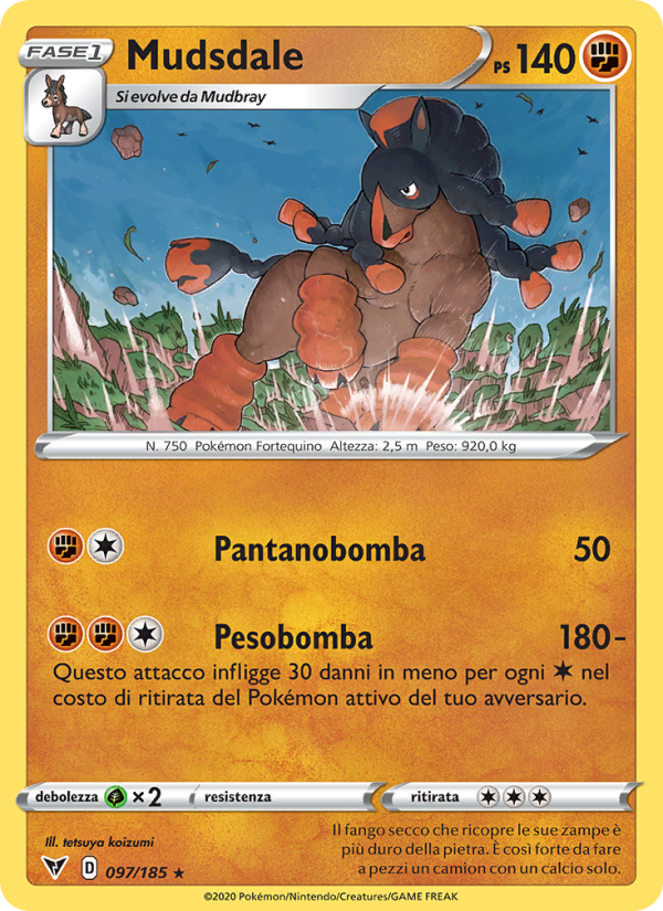 Mudsdale 097/203 — Voltaggio Sfolgorante (Italian Pokémon TCG card)