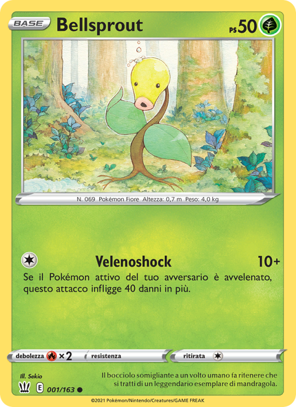 Bellsprout 001/183 — Battle Styles (Italian Pokémon TCG card)