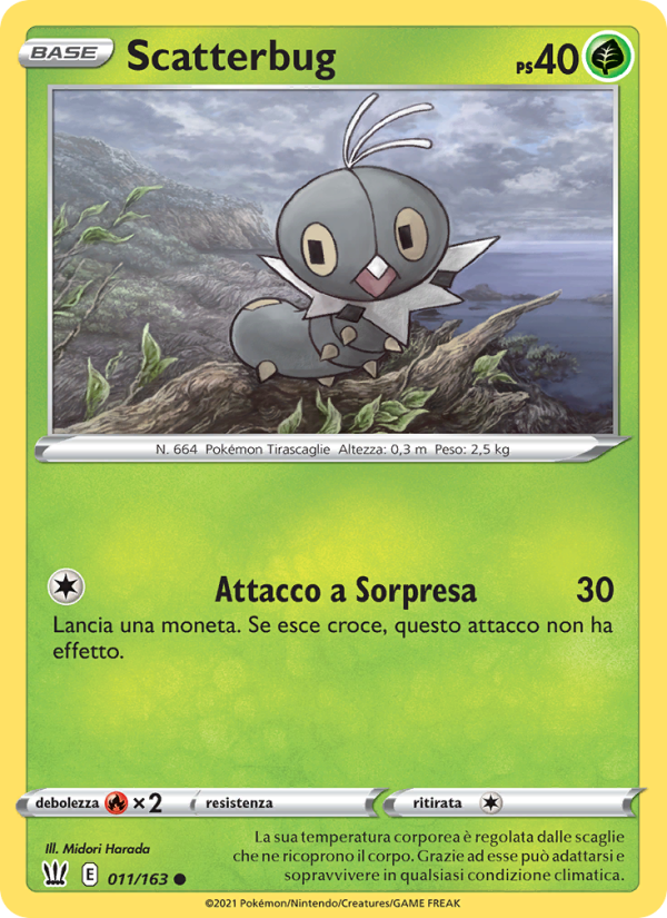 Scatterbug 011/183 — Stili di Lotta (Italian Pokémon TCG card)