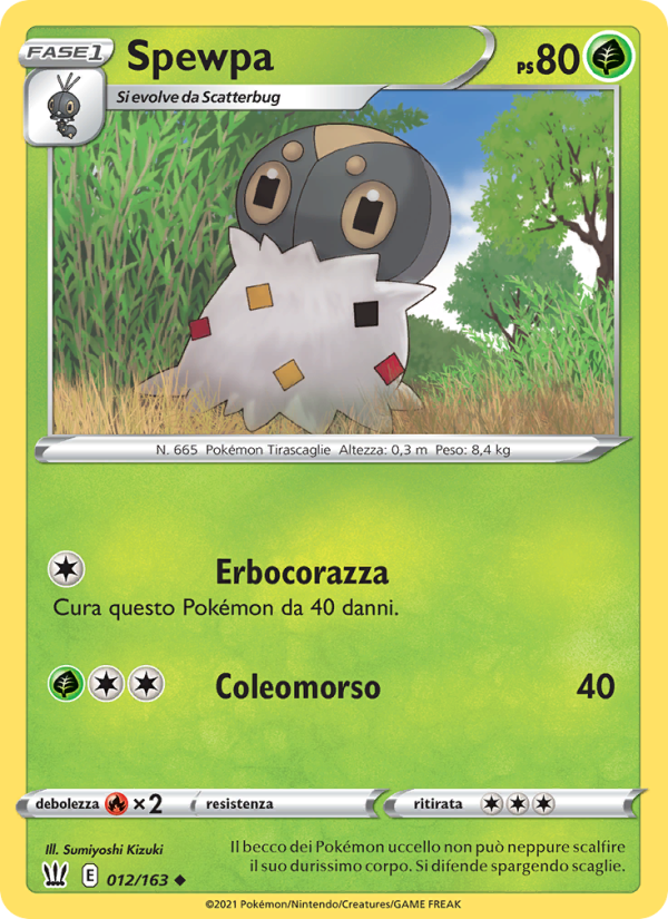 Spewpa 012/183 — Stili di Lotta (Italian Pokémon TCG card)