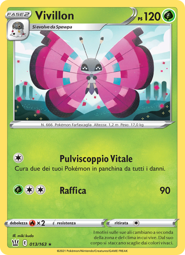 Vivillon 013/183 — Stili di Lotta (Italian Pokémon TCG card)