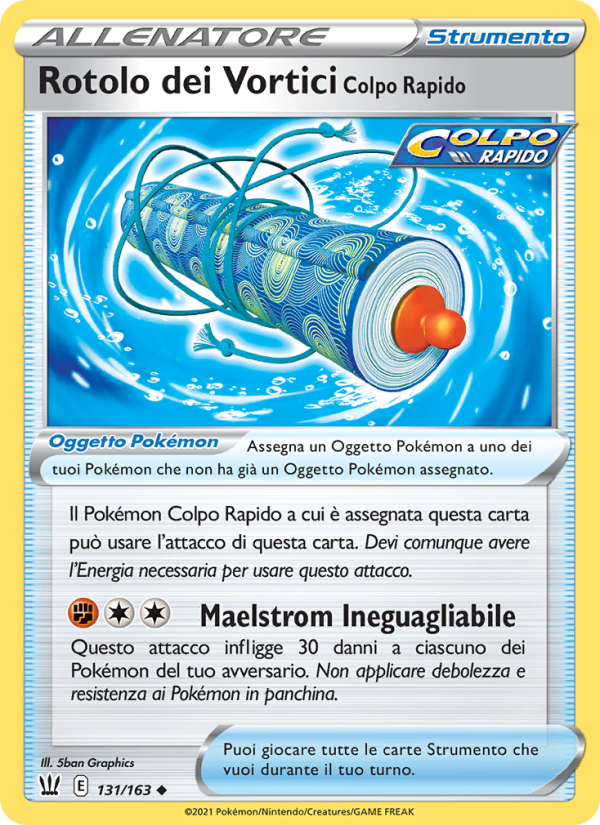Rotolo dei Vortici Colpo Rapido 131/183 — Stili di Lotta (Italian Pokémon TCG card)