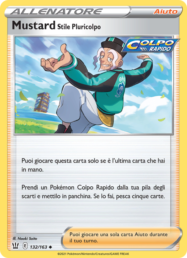 Mustard Stile Pluricolpo 132/183 — Stili di Lotta (Italian Pokémon TCG card)