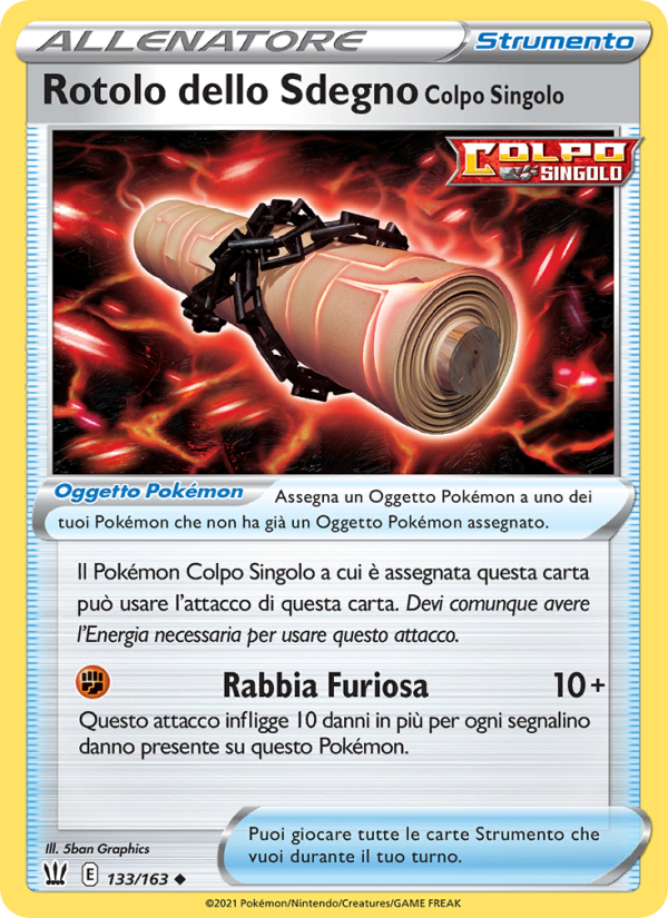 Rotolo dello Sdegno Colpo Singolo 133/183 — Stili di Lotta (Italian Pokémon TCG card)