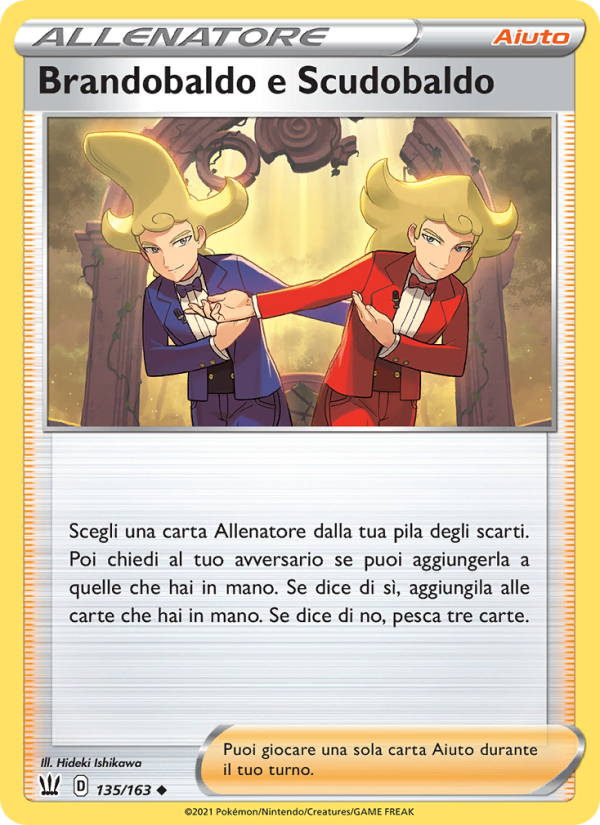 Brandobaldo e Scudobaldo 135/183 — Stili di Lotta (Italian Pokémon TCG card)