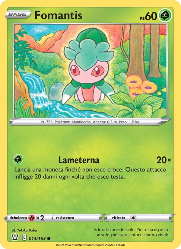 Fomantis 014/183 — Stili di Lotta (Italian Pokémon TCG card)