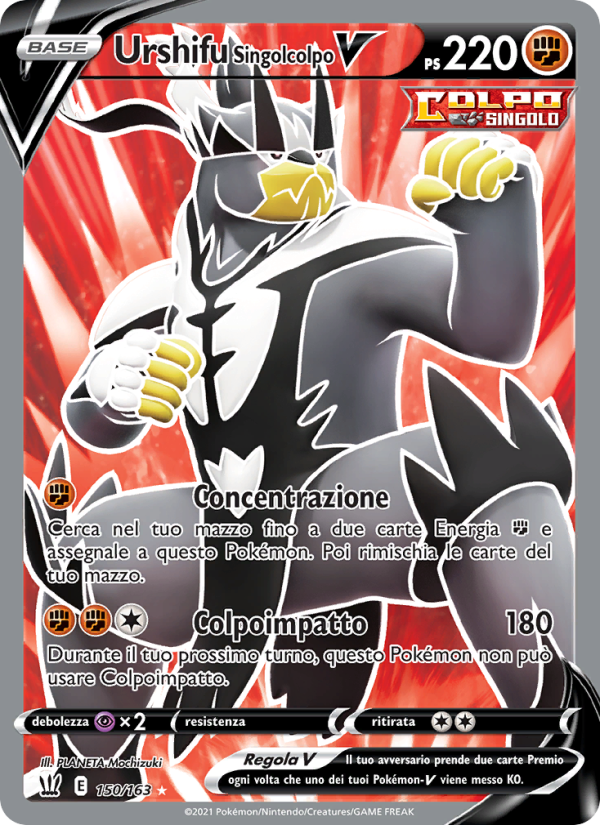 Urshifu Singolcolpo V 150/183 — Stili di Lotta (Italian Pokémon TCG card)
