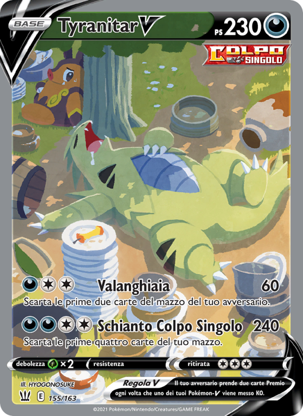 Tyranitar V 155/183 — Stili di Lotta (Italian Pokémon TCG card)
