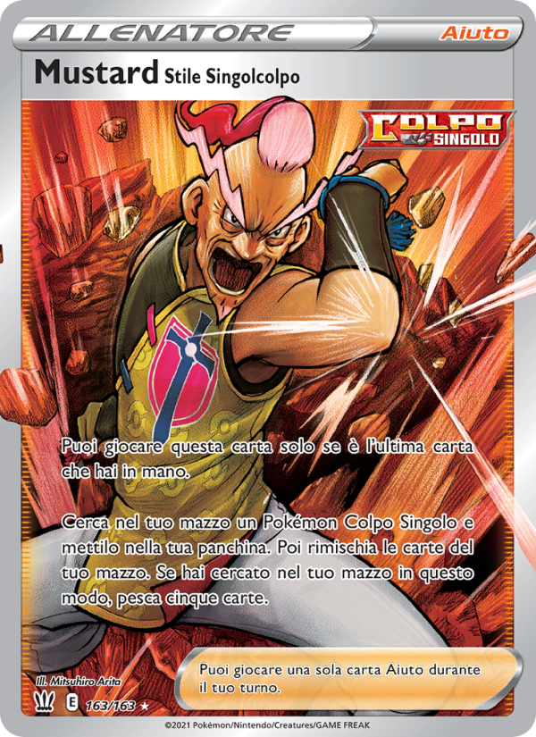 Mustard Stile Singolcolpo 163/183 — Stili di Lotta (Italian Pokémon TCG card)