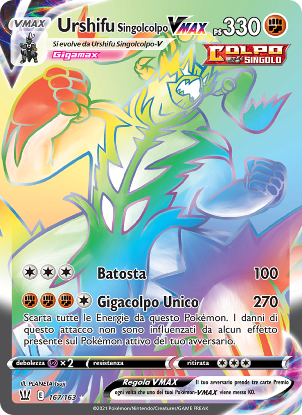 Urshifu Singolcolpo VMAX 167/183 — Stili di Lotta (Italian Pokémon TCG card)