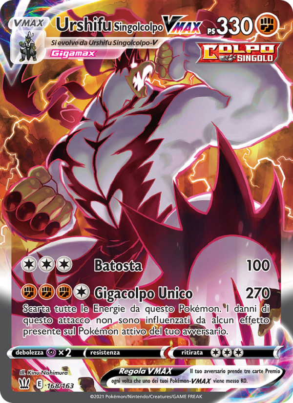 Urshifu Singolcolpo VMAX 168/183 — Stili di Lotta (Italian Pokémon TCG card)