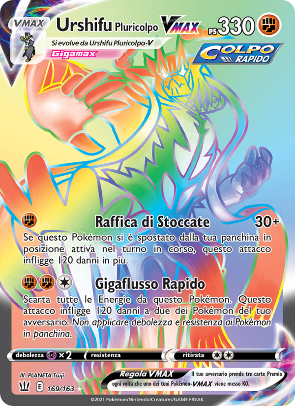 Urshifu Pluricolpo VMAX 169/183 — Stili di Lotta (Italian Pokémon TCG card)