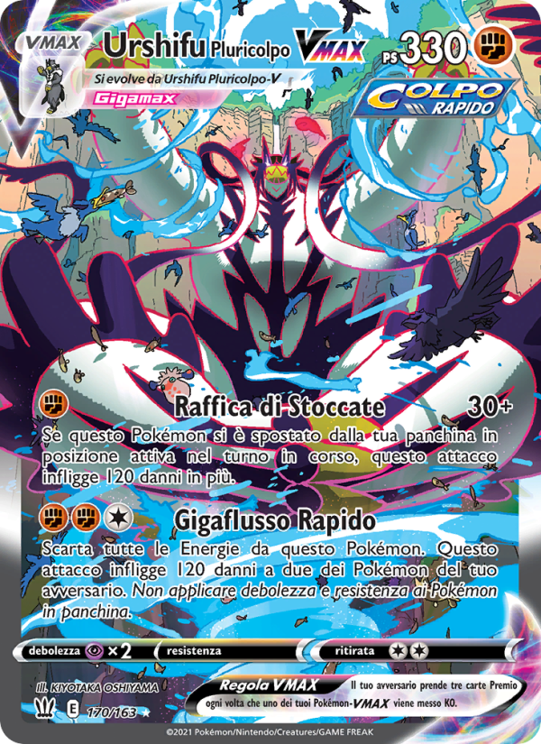 Urshifu Pluricolpo VMAX 170/183 — Stili di Lotta (Italian Pokémon TCG card)