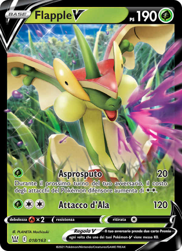 Flapple V 018/183 — Stili di Lotta (Italian Pokémon TCG card)