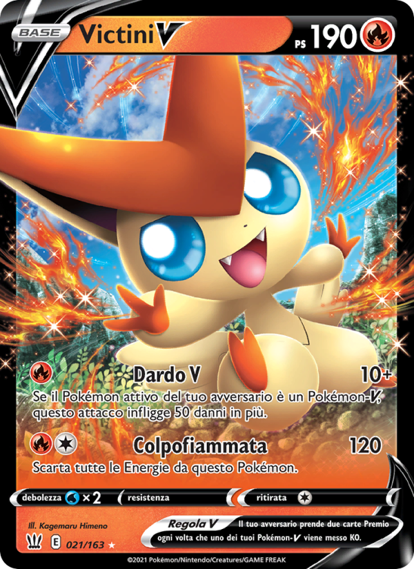 Victini V 021/183 — Battle Styles (Italian Pokémon TCG card)