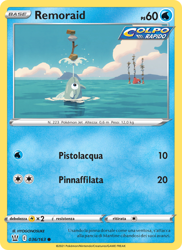 Remoraid 036/183 — Stili di Lotta (Italian Pokémon TCG card)
