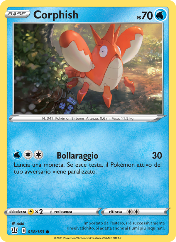 Corphish 038/183 — Stili di Lotta (Italian Pokémon TCG card)
