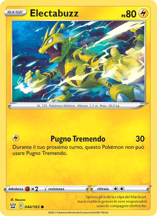 Electabuzz 044/183 — Stili di Lotta (Italian Pokémon TCG card)