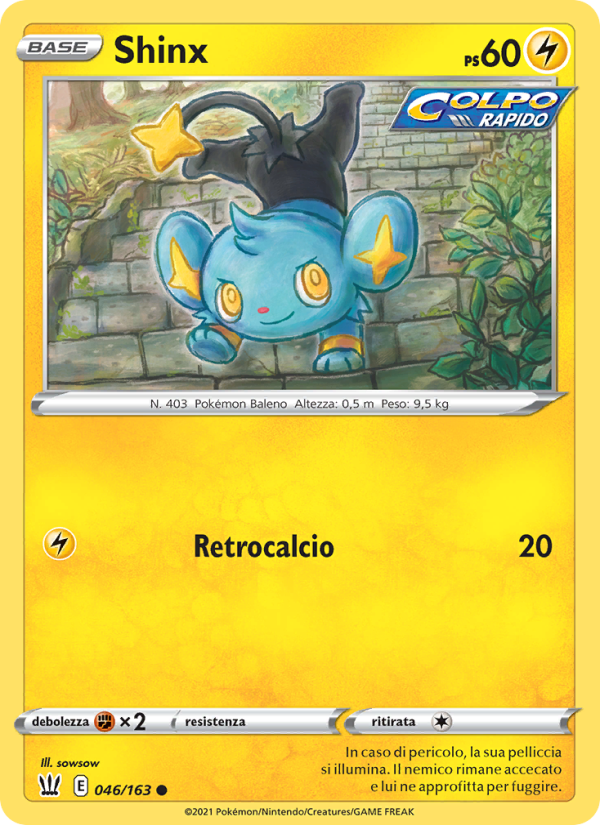 Shinx 046/183 — Stili di Lotta (Italian Pokémon TCG card)