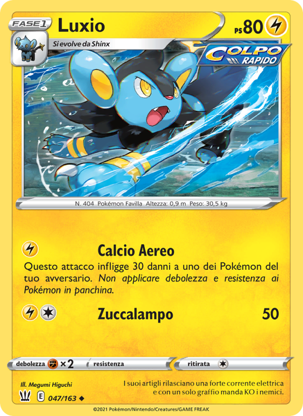 Luxio 047/183 — Stili di Lotta (Italian Pokémon TCG card)