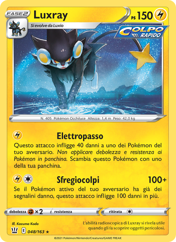 Luxray 048/183 — Stili di Lotta (Italian Pokémon TCG card)