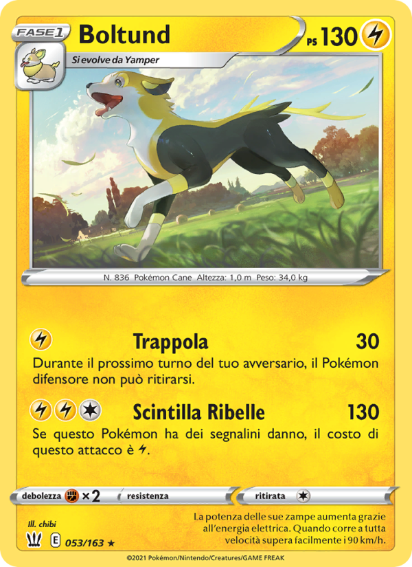 Boltund 053/183 — Stili di Lotta (Italian Pokémon TCG card)