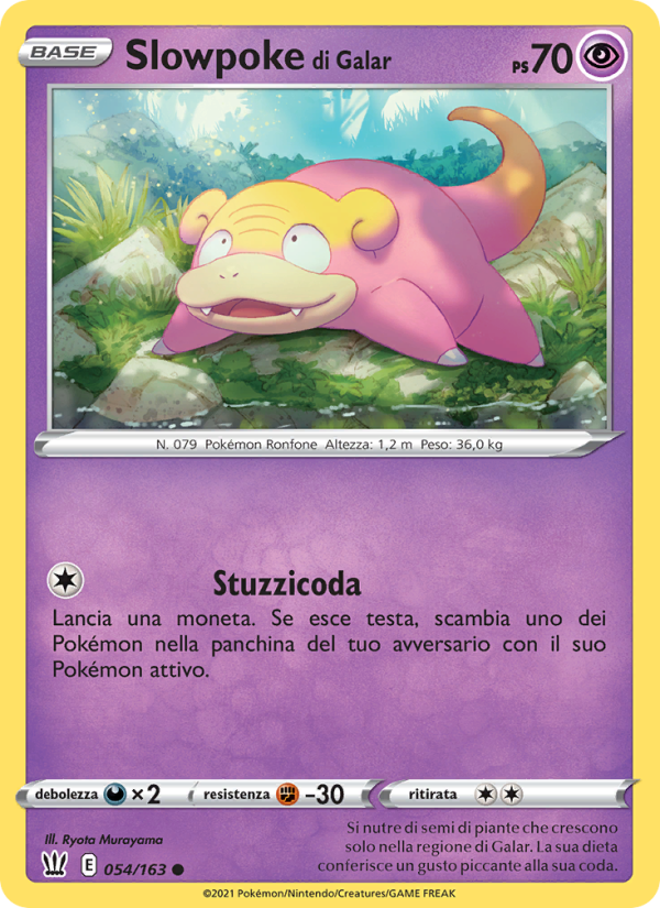 Slowpoke di Galar 054/183 — Stili di Lotta (Italian Pokémon TCG card)