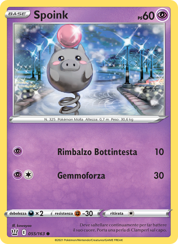 Spoink 055/183 — Stili di Lotta (Italian Pokémon TCG card)