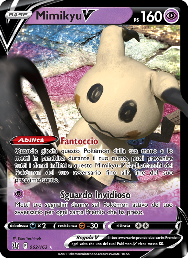 Mimikyu V 062/183 — Battle Styles (Italian Pokémon TCG card)