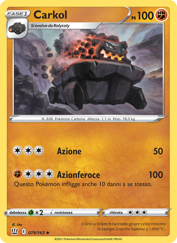 Carkol 079/183 — Stili di Lotta (Italian Pokémon TCG card)