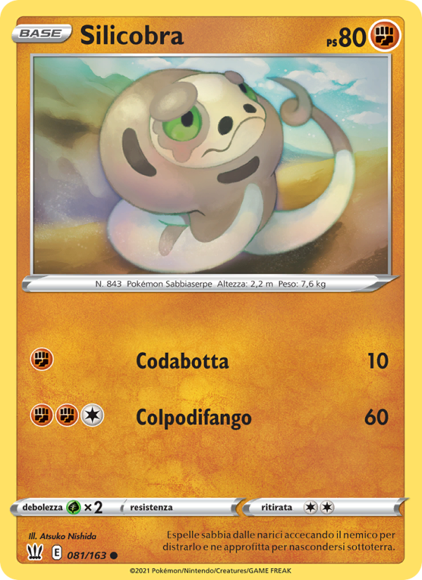 Silicobra 081/183 — Stili di Lotta (Italian Pokémon TCG card)