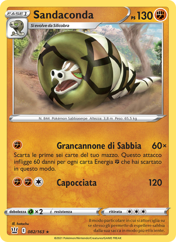 Sandaconda 082/183 — Stili di Lotta (Italian Pokémon TCG card)